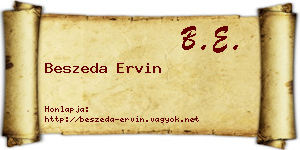 Beszeda Ervin névjegykártya
